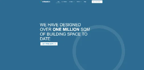 Architecture website template by Simple Sites, designed for small businesses showcasing large-scale building projects.