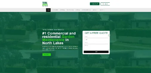 Garden maintenance website created by Simple Sites, featuring service highlights for a digital marketing agency for small businesses.