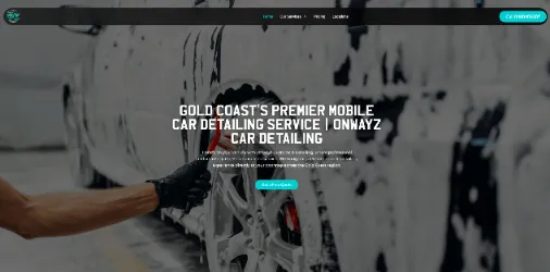 Mobile car detailing website by Simple Sites, highlighting professional services and customer convenience in Gold Coast.