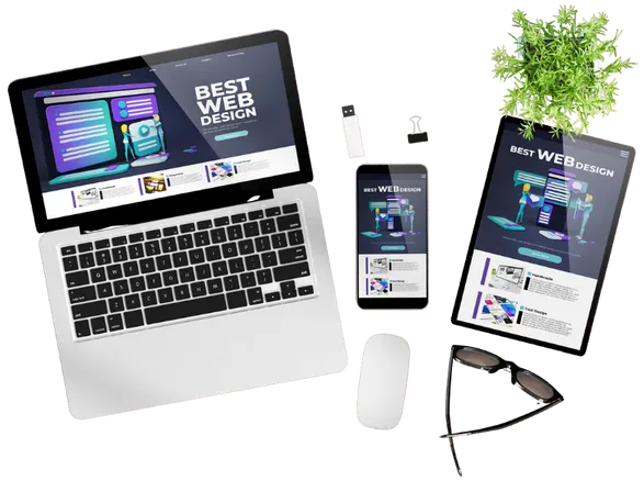 Simple Sites demonstrates responsive design across laptop, tablet, and phone, telling the story of seamless user experience.